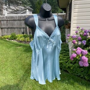 Anthropologie James Coviello 100% Silk cami babydoll tank top size 1X y2k lace